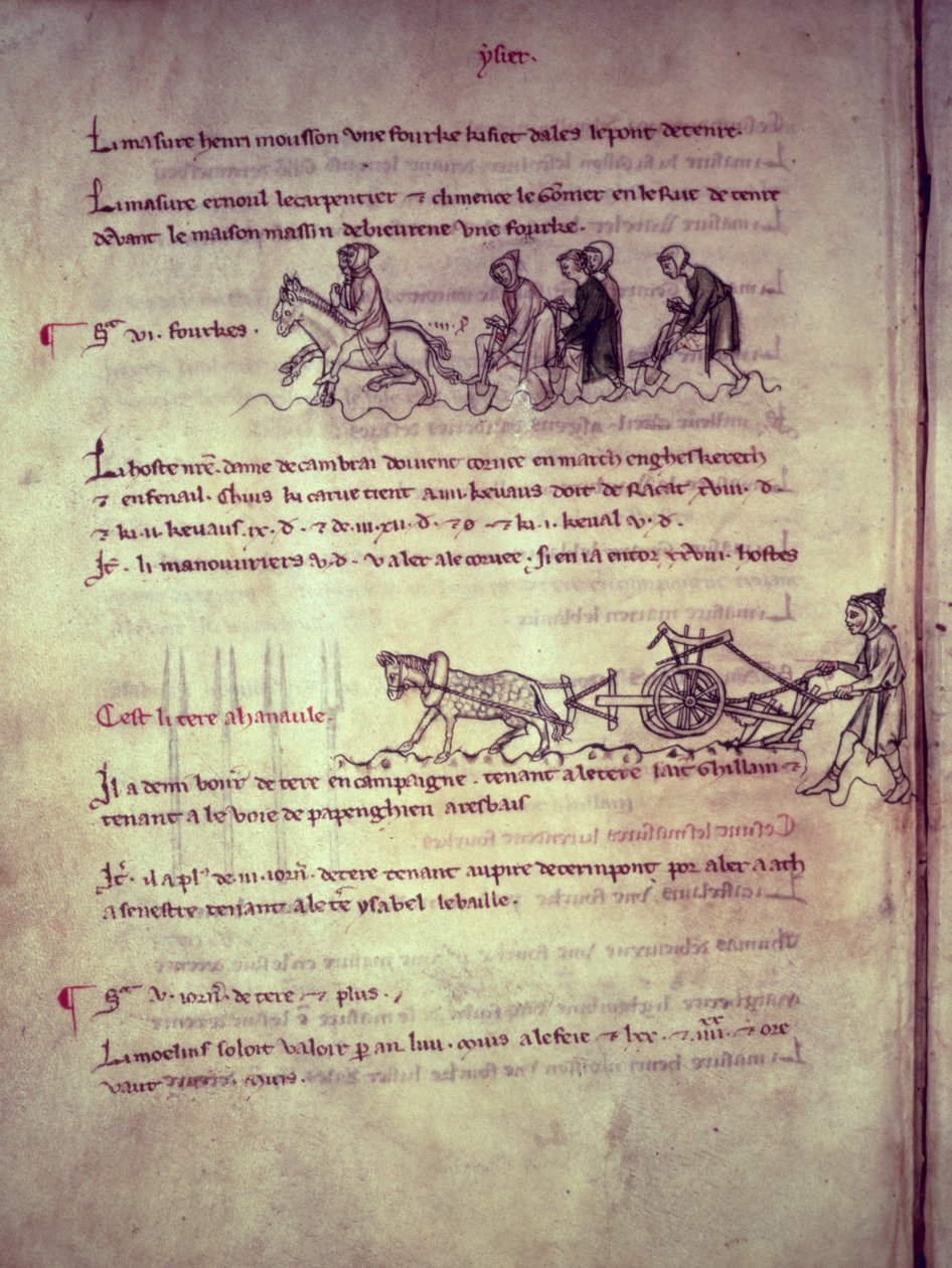 Ms 1175 f.156v Çiftçilik, Vieil Rentier dAudenarde