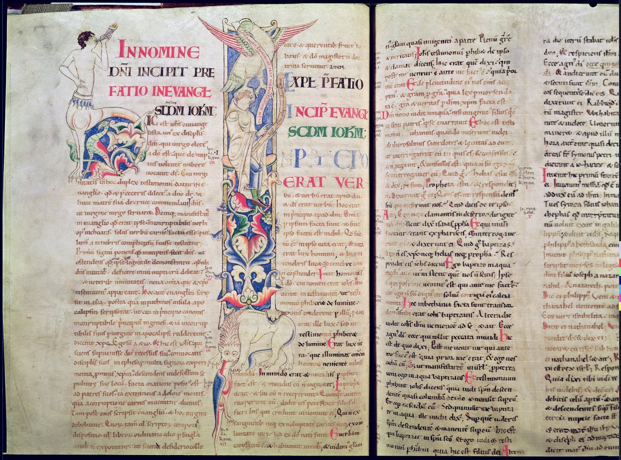 Ms 1215 t.4 f.56v Bir centauru betimleyen tarihi başlangıç H ve St. John İncili