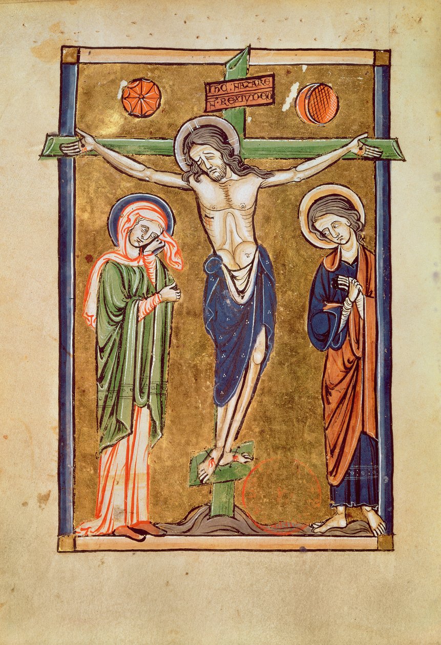 Bayan 1273 fol.14v Çarmıha Gerilme, bir mezmurdan örnek by French School