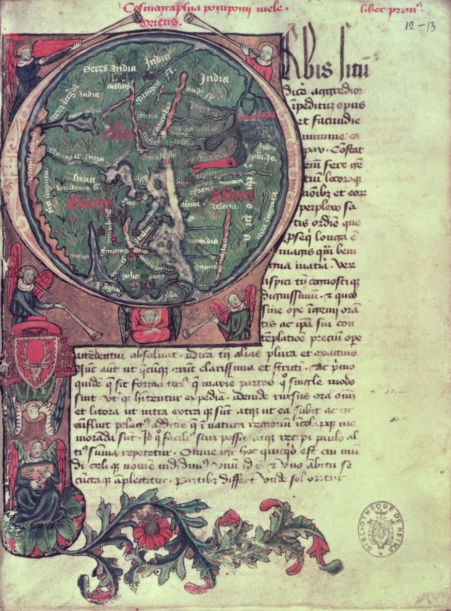 Ms 1321 fol.12 Mela tarafından (fl.c.50 AD) 1418 by French School