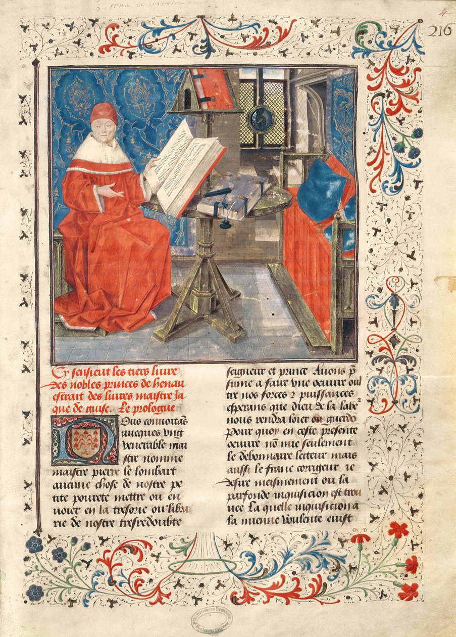 Ms 149 t.1 fol.4 Yazarın portresi, Histoire des Nobles Princes de Hainaut