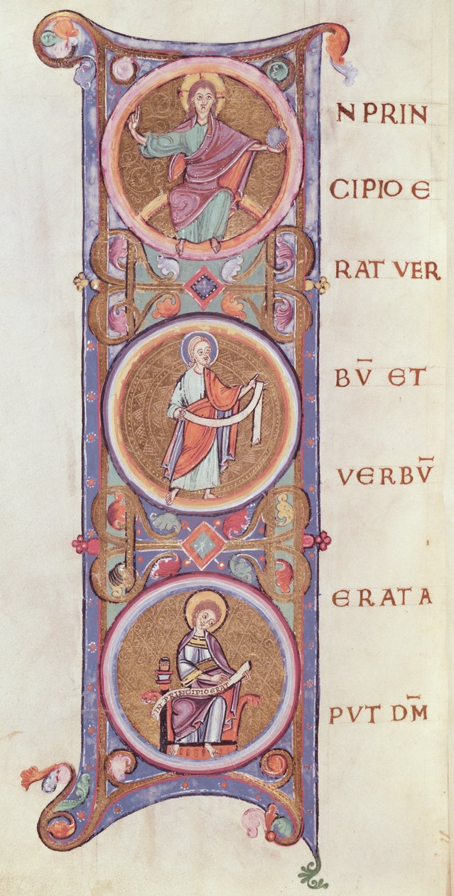 Ms 14 fol.60v St. John İncili'nin başlangıcını betimleyen tarihi başlangıç I by French School