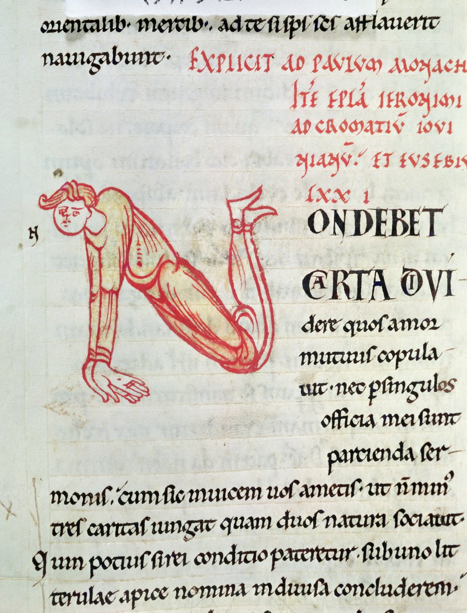 Ms 154 fol.137v Tarihselleştirilmiş ilk N, St. Jerome