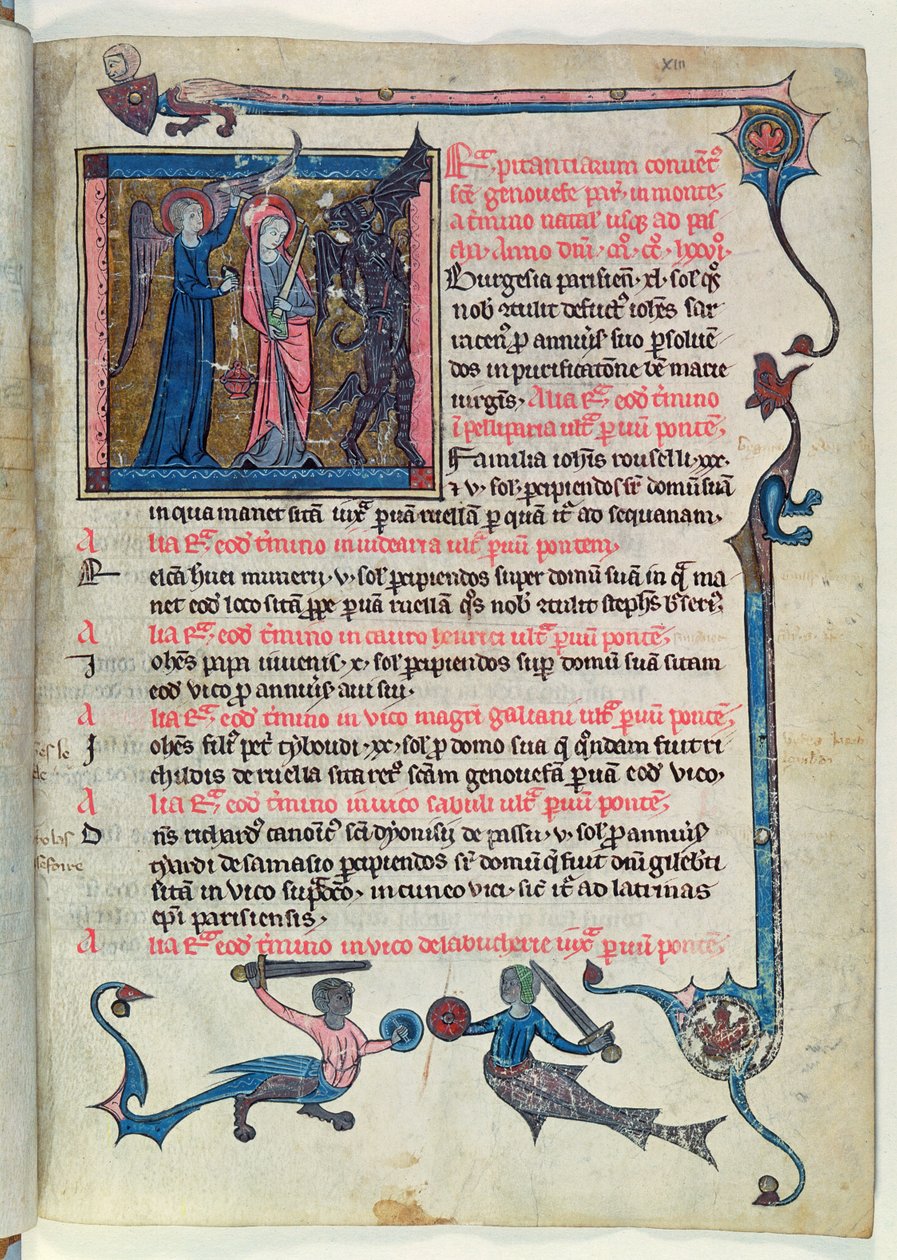 Ms 16261 fol.13v St. Genevieve, Censier de lAbbaye Sainte-Genevieve