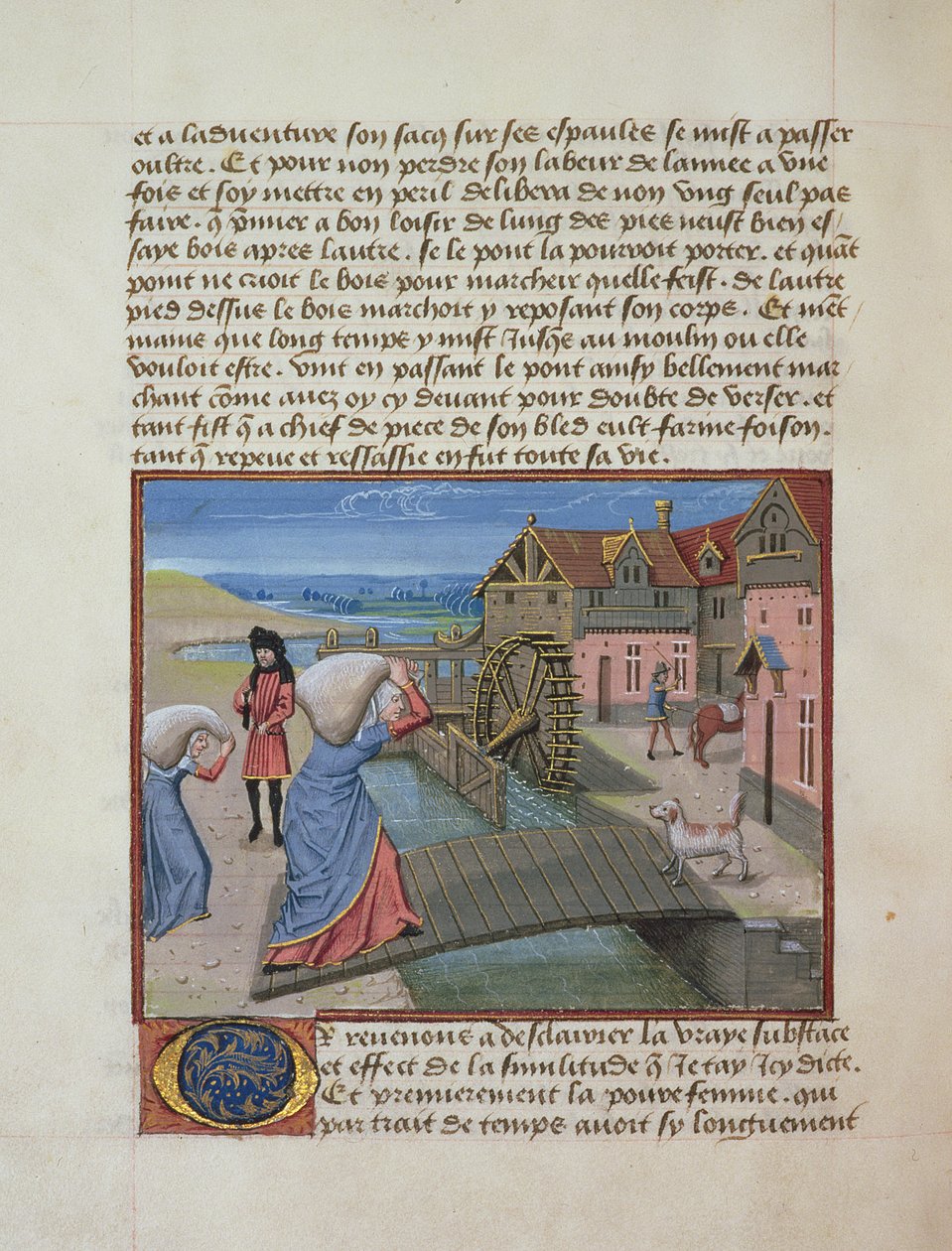Ms 165 fol.48v A Watermill, lInstruction dun Jeune Prince, Rene dAnjou, c.1465-68 by French School