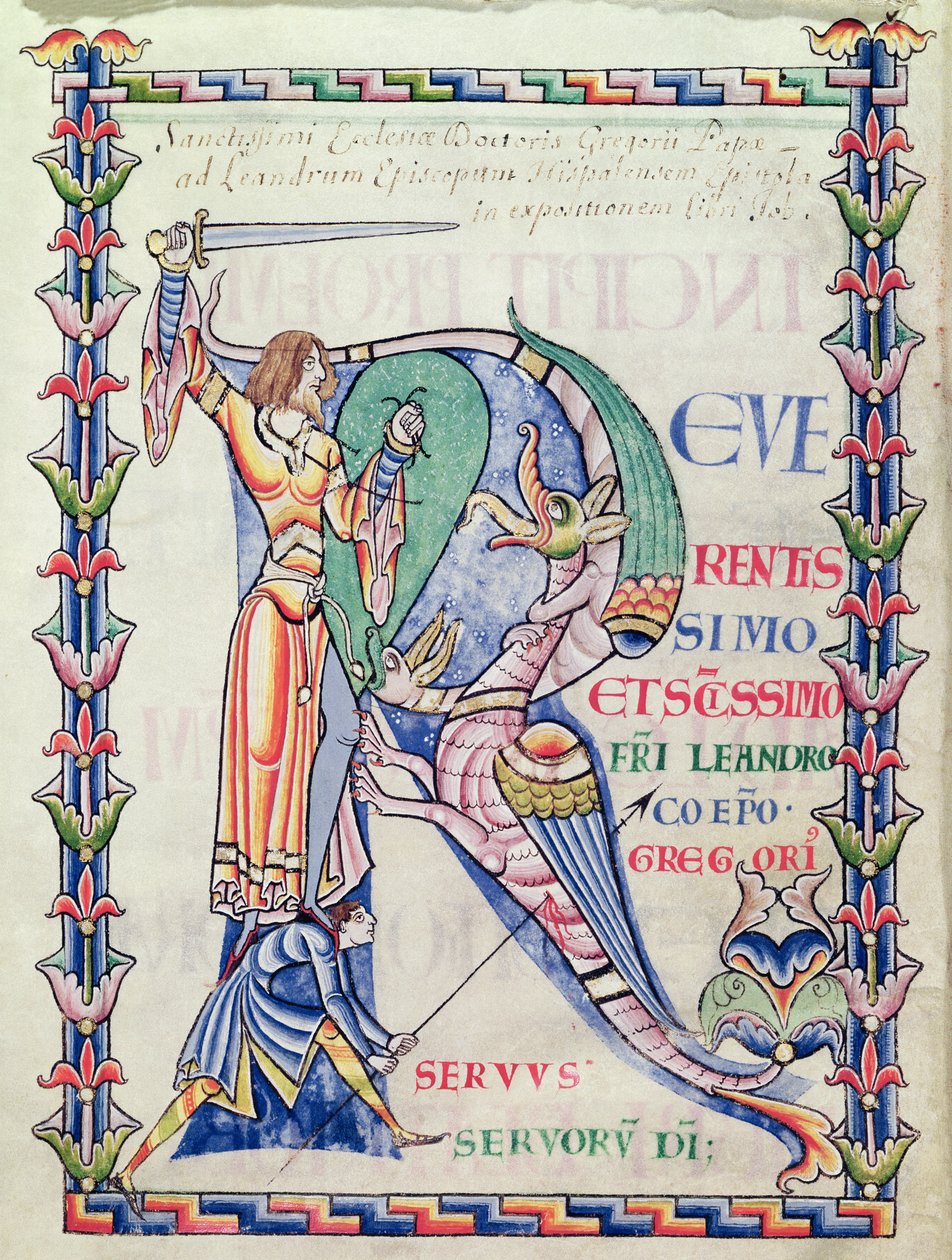 Ms 168 f.4v Papa Gregory the Great tarafından yazılan Moralia