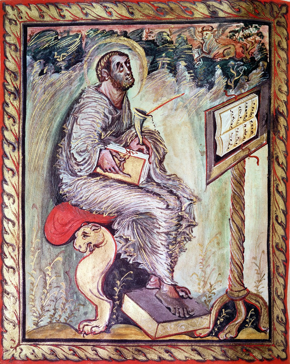 Ms 1 fol.90v St. Luke, Ebbo İncilleri