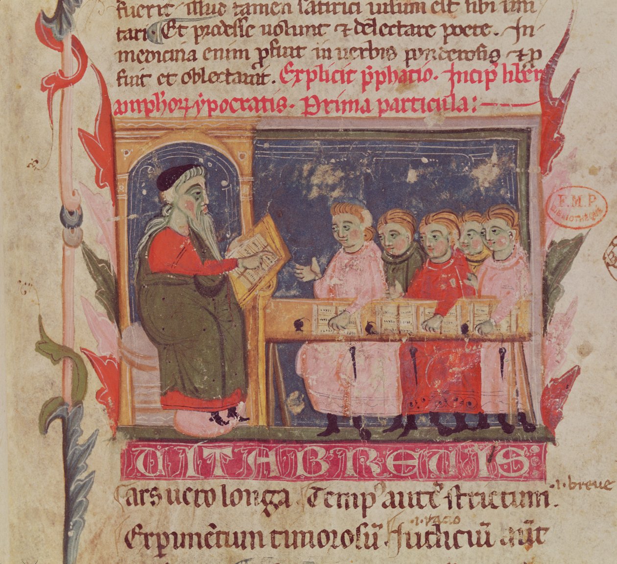 Bayan 2046 fol. 1 Talimat sahnesi, Galen