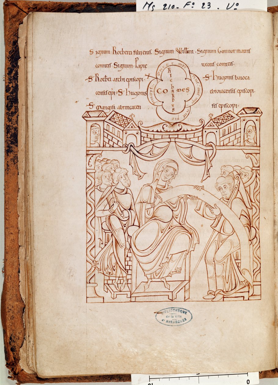 Ms 210 fol.23v Normandiya Düşesi Gonnor