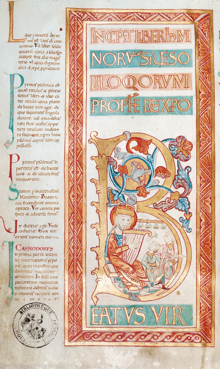 Ms 232 f.3v Bir mezmurlar kitabından Kral Davud