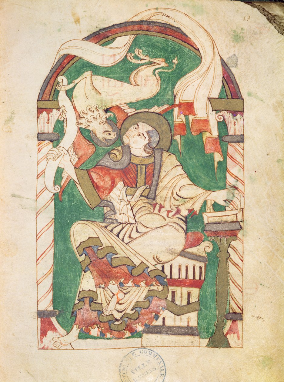 Bayan 24 fol.53 St. Mark, Corbie Abbey