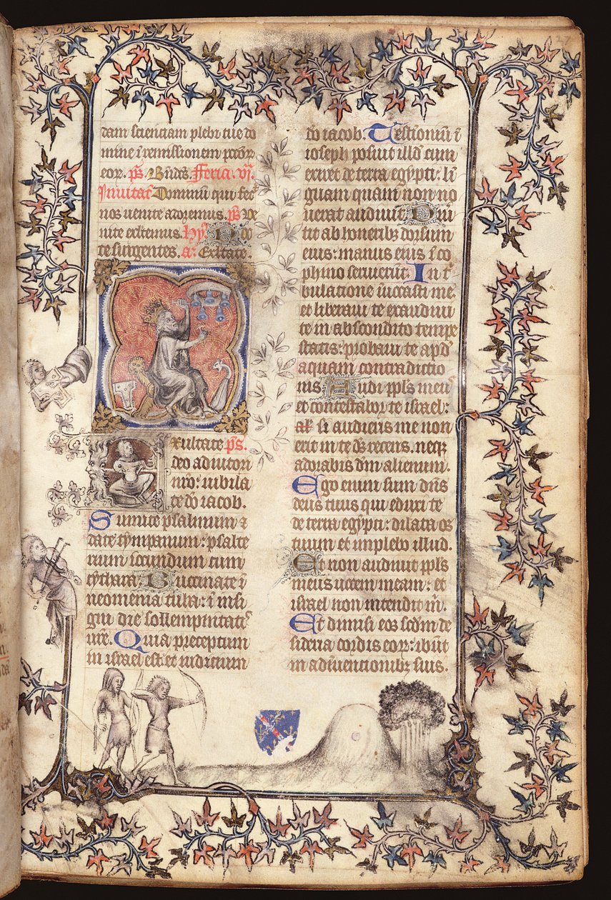 Ms 306 f.27r Kral David, bir Breviary