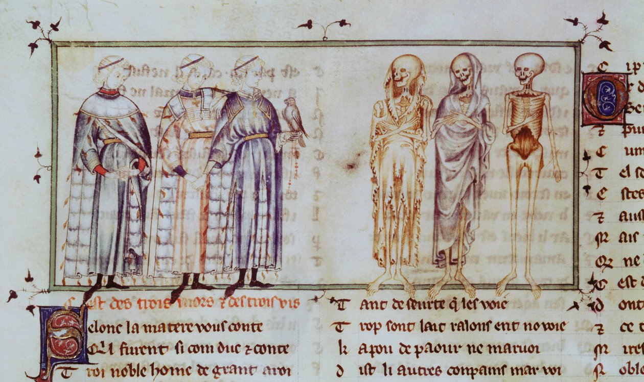 Ms 3142 fol.311r Üç Yaşayan Adam ve Üç Ölü Adamın Öyküsü, Recueil de Poesies Francaises