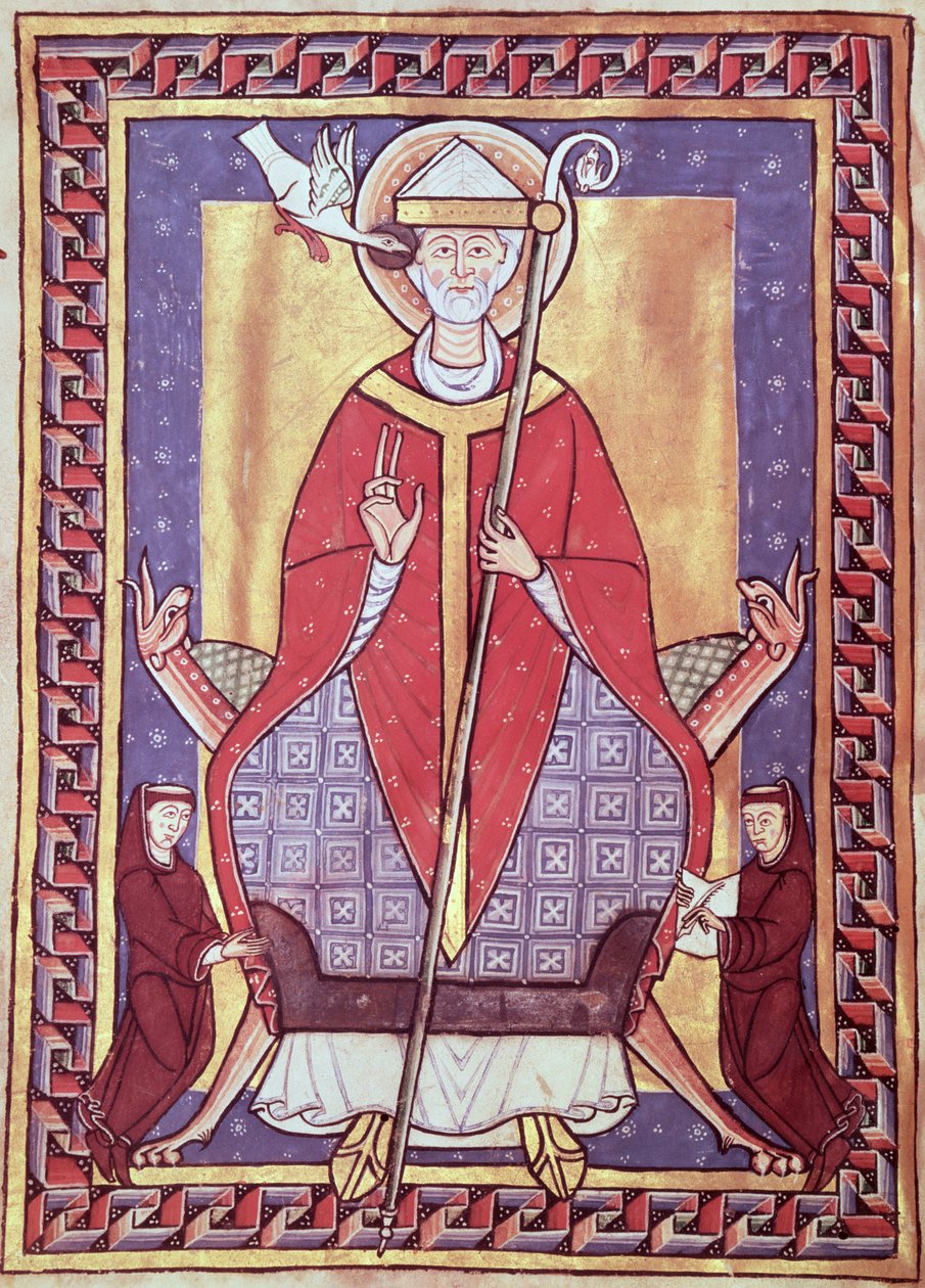 Ms 315 f.1v St. Gregory, Extract de ses Oeuvres