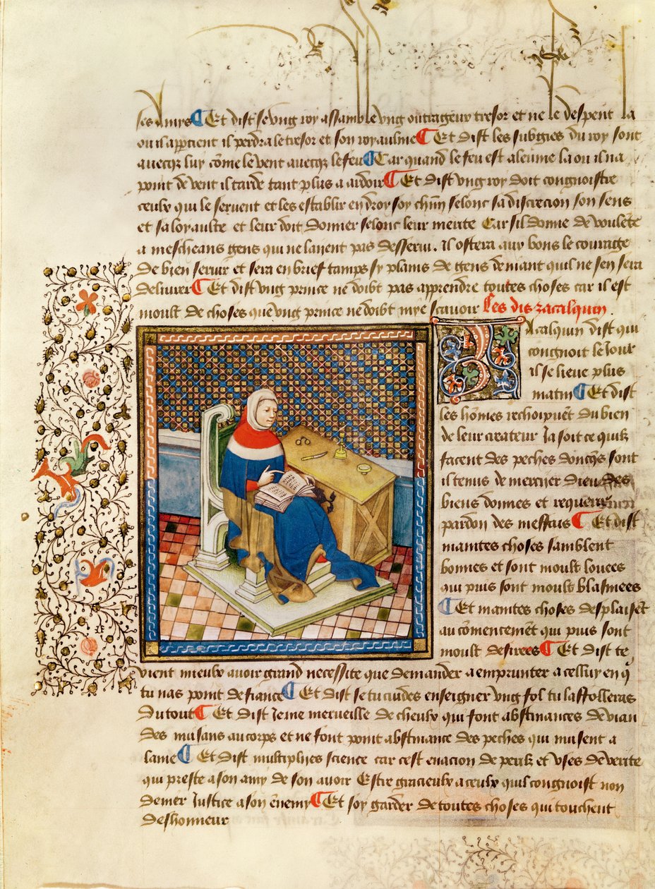 Ms 316 fol.3 Masasında Bir Filozof, Les Dits Moraux des Philosophes