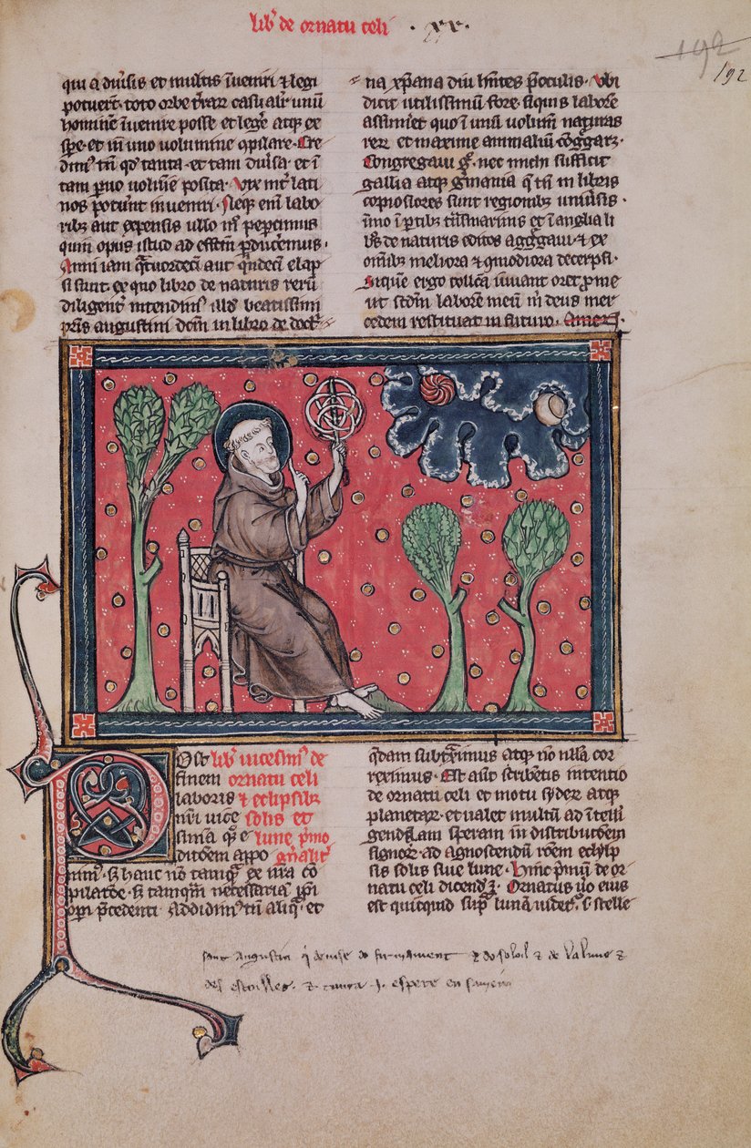 Ms 320 Fol.192 The Heavens, Thomas van Cantimpre tarafından De Natura rerum