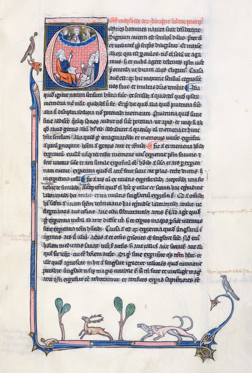 Ms 3458, baş harfini, eski Yunan filozofu Aristoteles