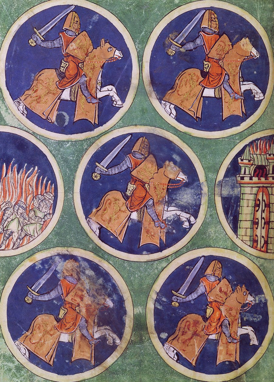 Ms 3516 fol.217v Beş Şövalye by French School