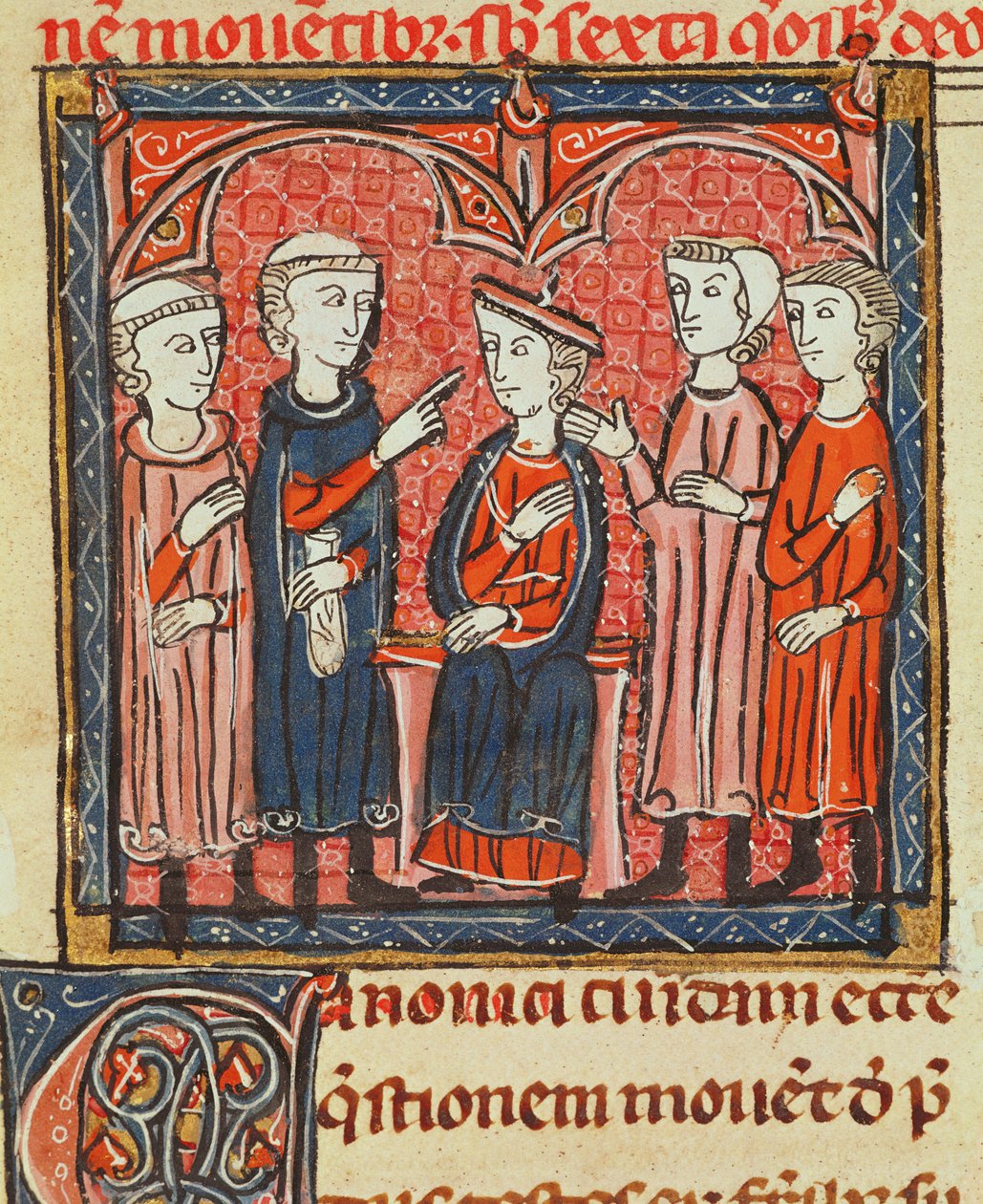 Ms 372 fol.1v Parasal düzenleme, Decrets de Gratien