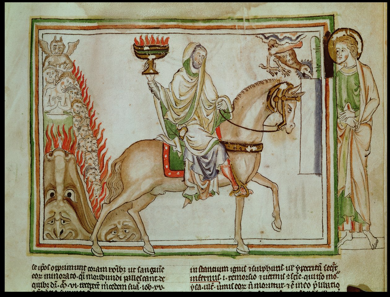 Ms 422 fol.22r Dördüncü Mühürün Açılışı: Solgun Ata Binen Ölüm by French School