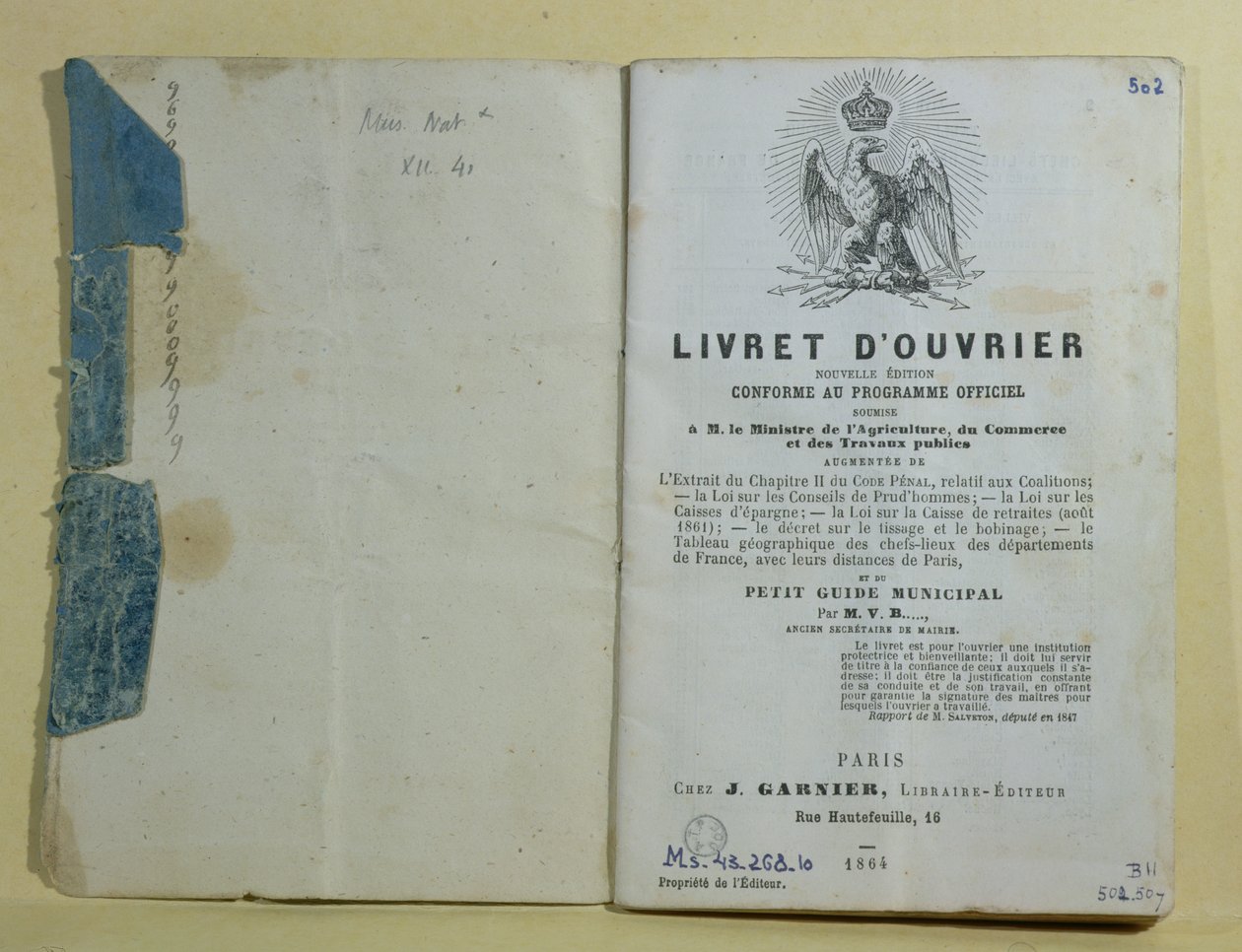 Ms 43.268.10 Livret dOuvrier