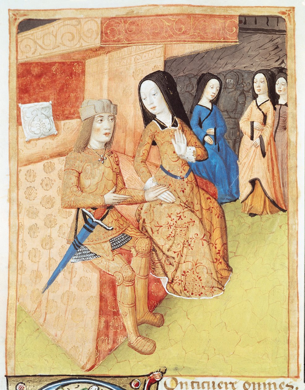 Ms 493 f.74v Aeneas ve Dido, Virgil
