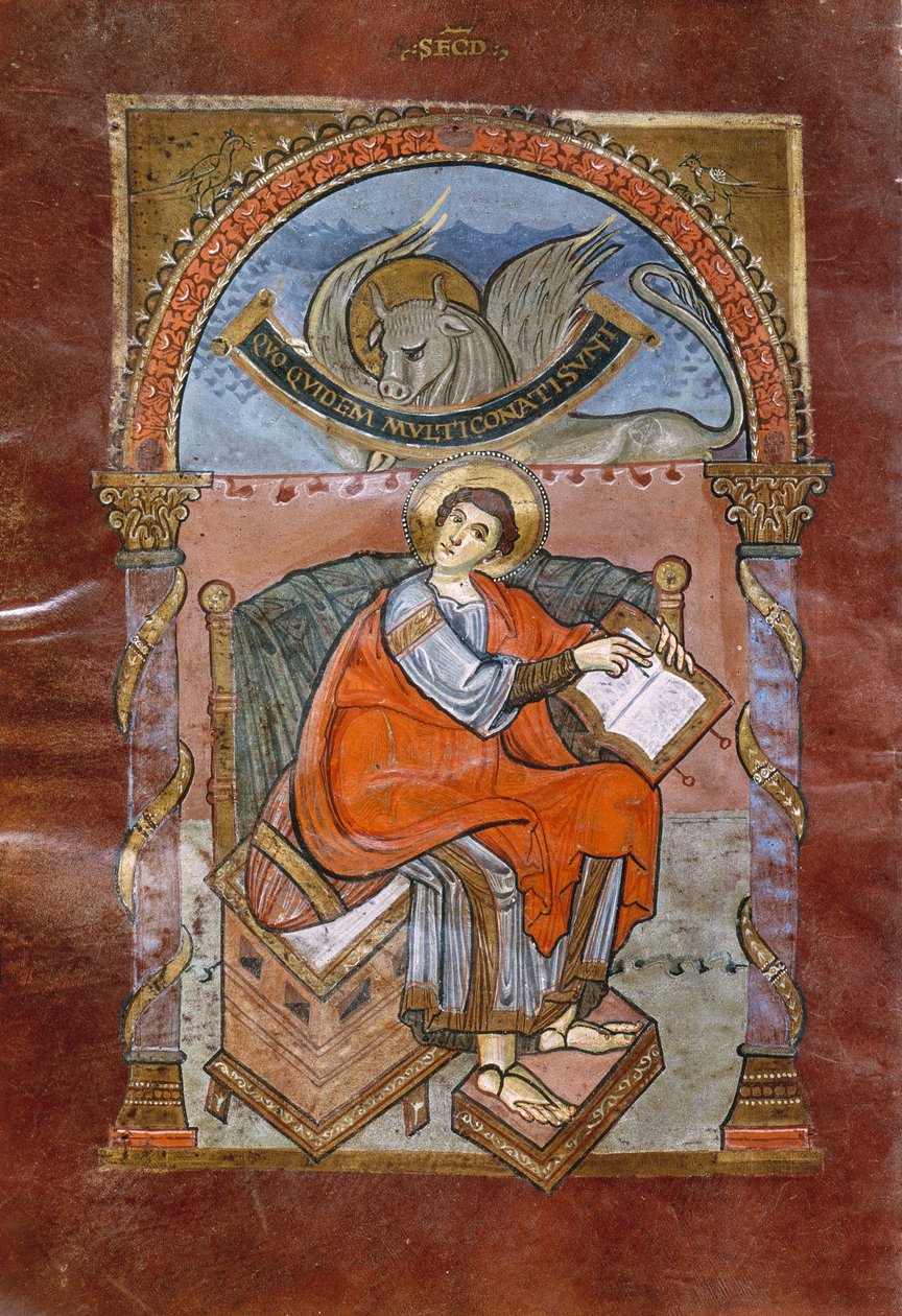 Ms 4 fol.101v St. Luke, St. Riquier İncili