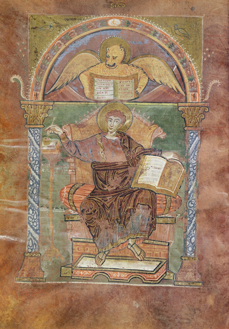 Ms 4 fol.66v St. Mark, St. Riquier İncili