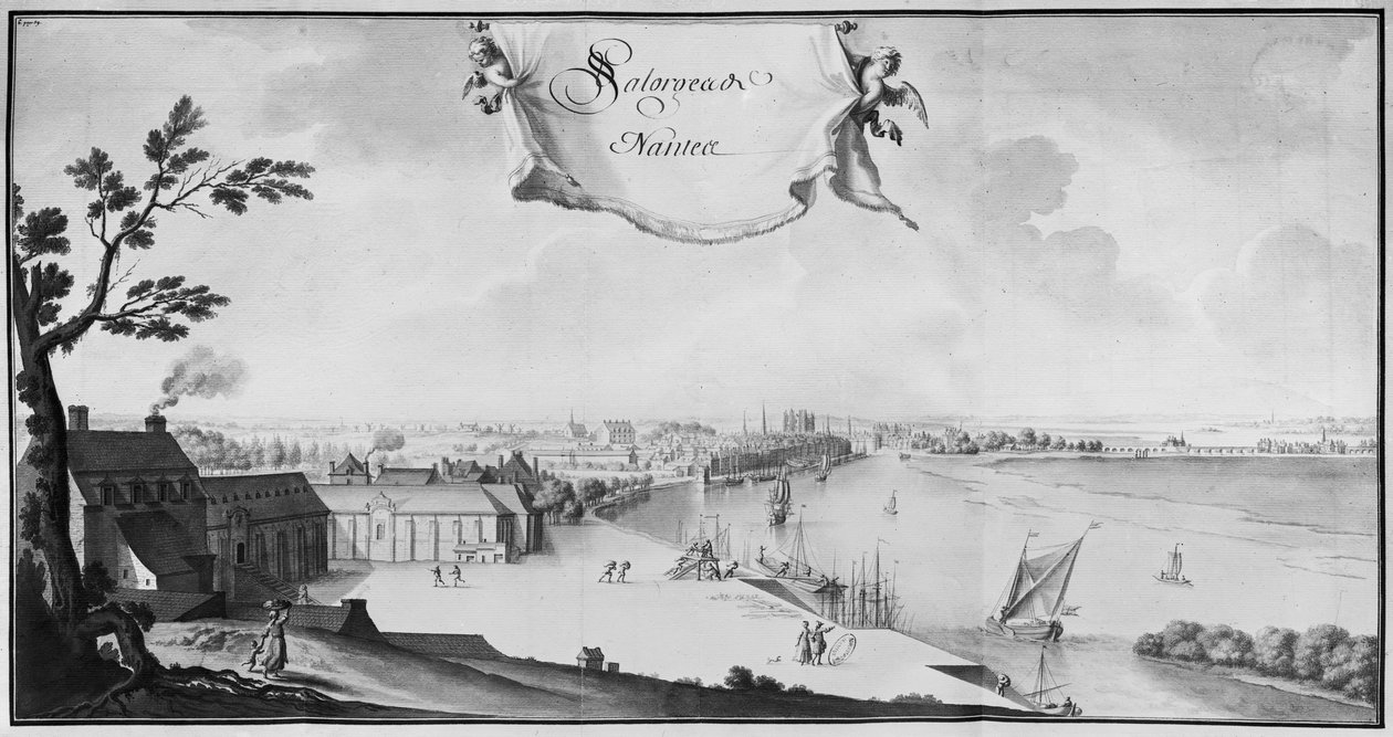Ms 512 Tuz için Depolar, Nantes, 1723 (kalem ve kağıt üzerinde yıkama) by French School