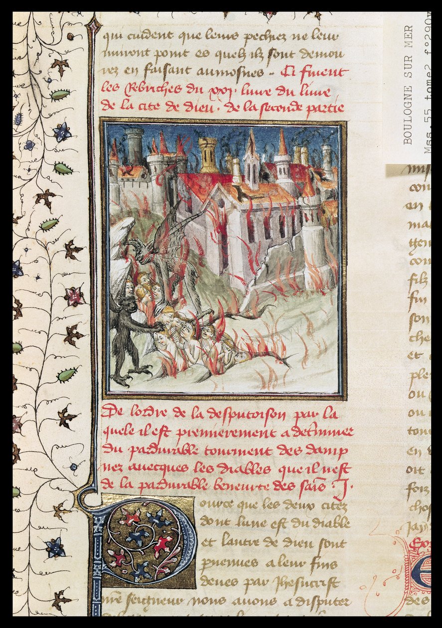 Ms 55 t.2 fol.290v Cehennem, De Civitate Dei