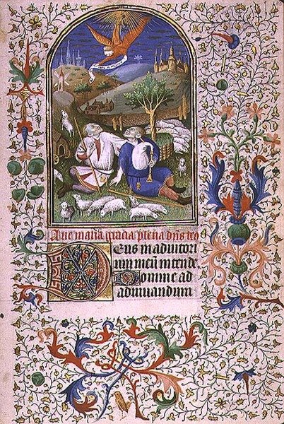Ms 66 f.48r Melek iki çobana, Amiens