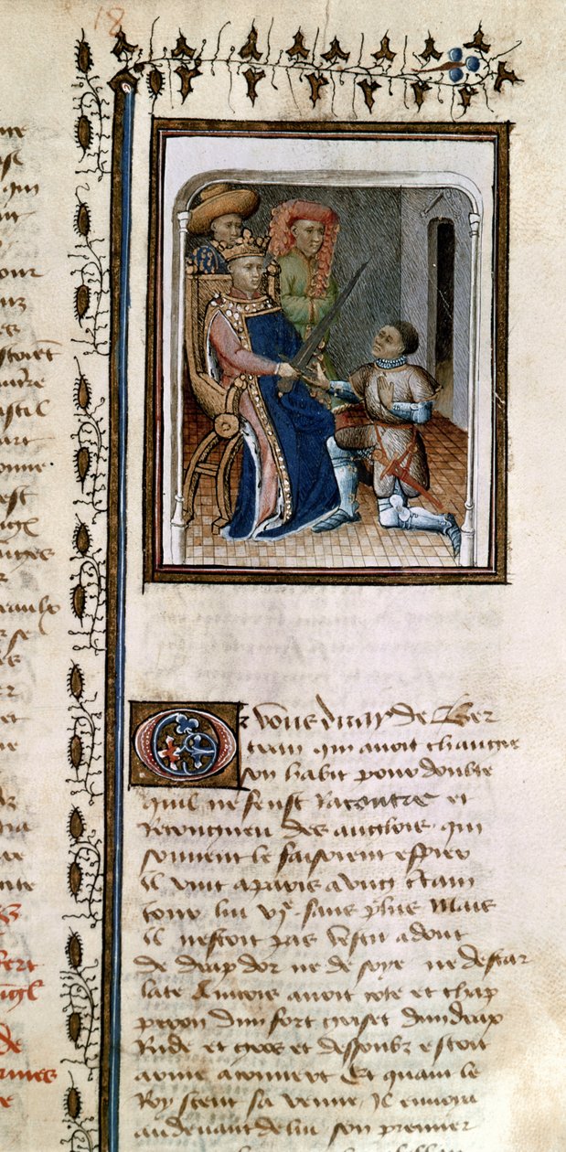 Ms 814 f.125r Bertrand du Guesclin (1320-80), Histoire de Du Guesclin