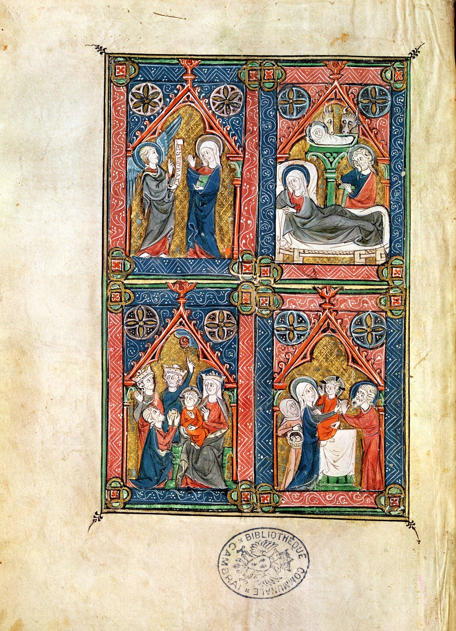 Ms 87 fol.16 Müjde, Doğuş, Magi