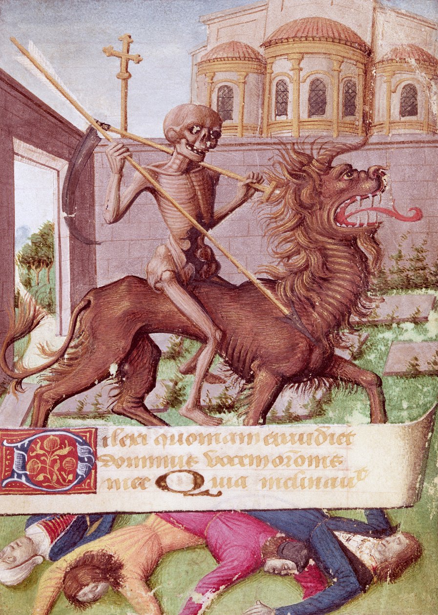 Ms 89 fol.88 Bir Saatler Kitabından Ölümün Zaferi by French School