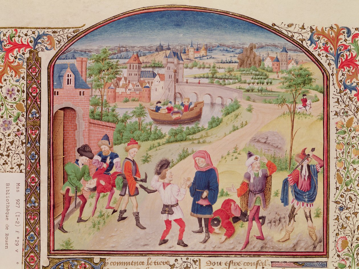 Ms 927 Fol.29v Cesaret ve Korkaklık, Etik, Politika ve Ekonomi kitabından Aristoteles (MÖ 384-322) by French School