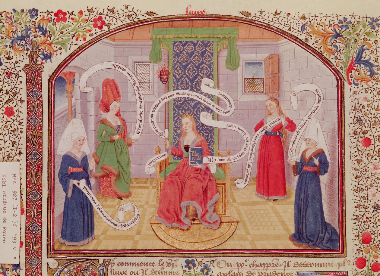 Ms 927 Fol.93v Etik, Politika ve Ekonomiden Entelektüel Erdemler Teorisi, Aristoteles (MÖ 384-322) by French School