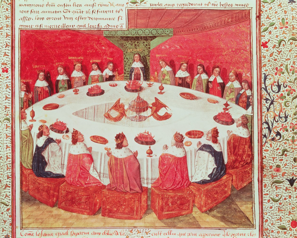 Bayan Fr 112 f.5 Yuvarlak Masa ve Kutsal Kase, Livre de Messire Lancelot du Lac