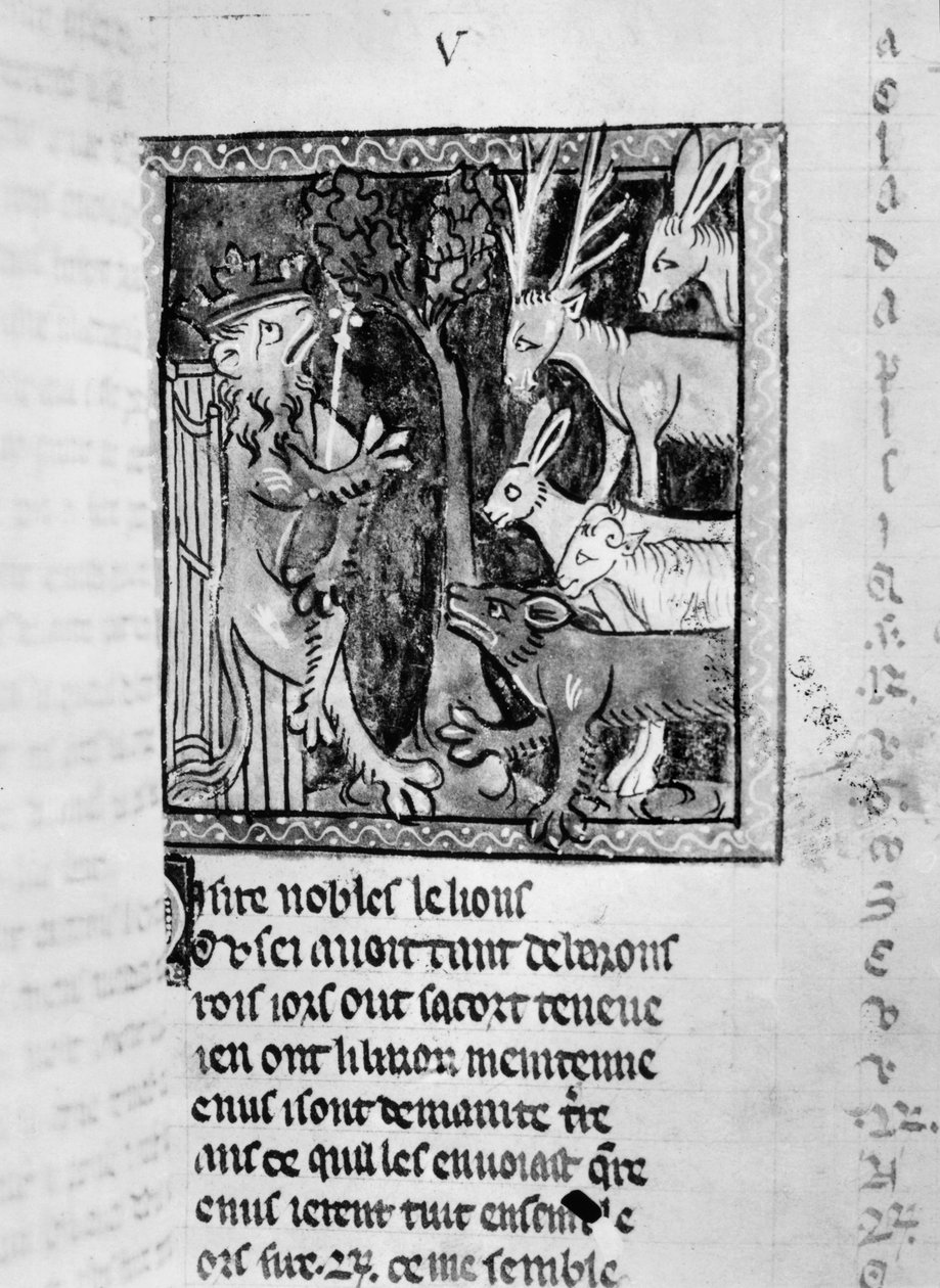 Ms Fr 1581 Noble mahkemesi, Roman de Renart'tan bir örnek by French School