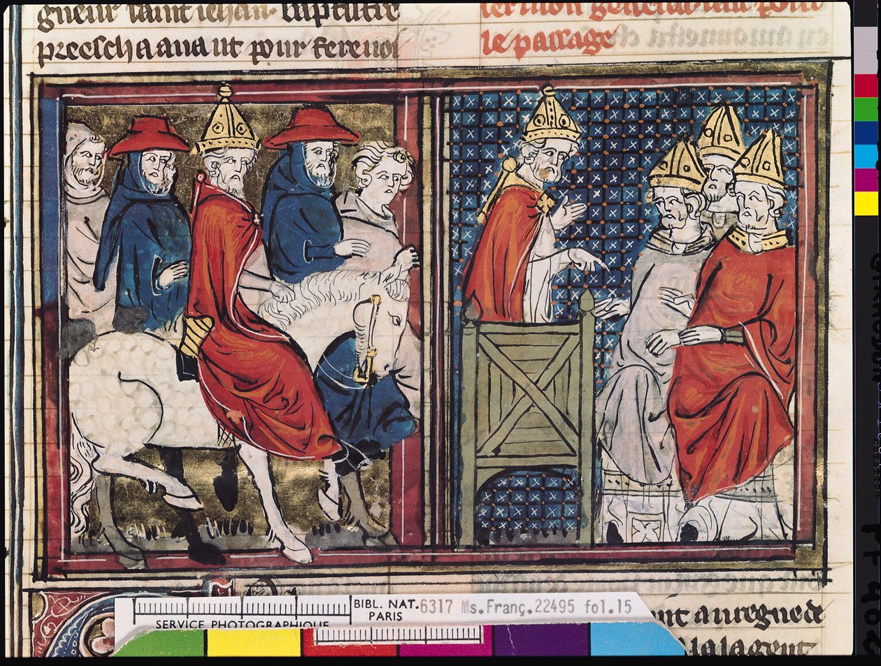 Ms Fr 22495 Fol.15 Clermont Konseyi ve Papa II. Urban