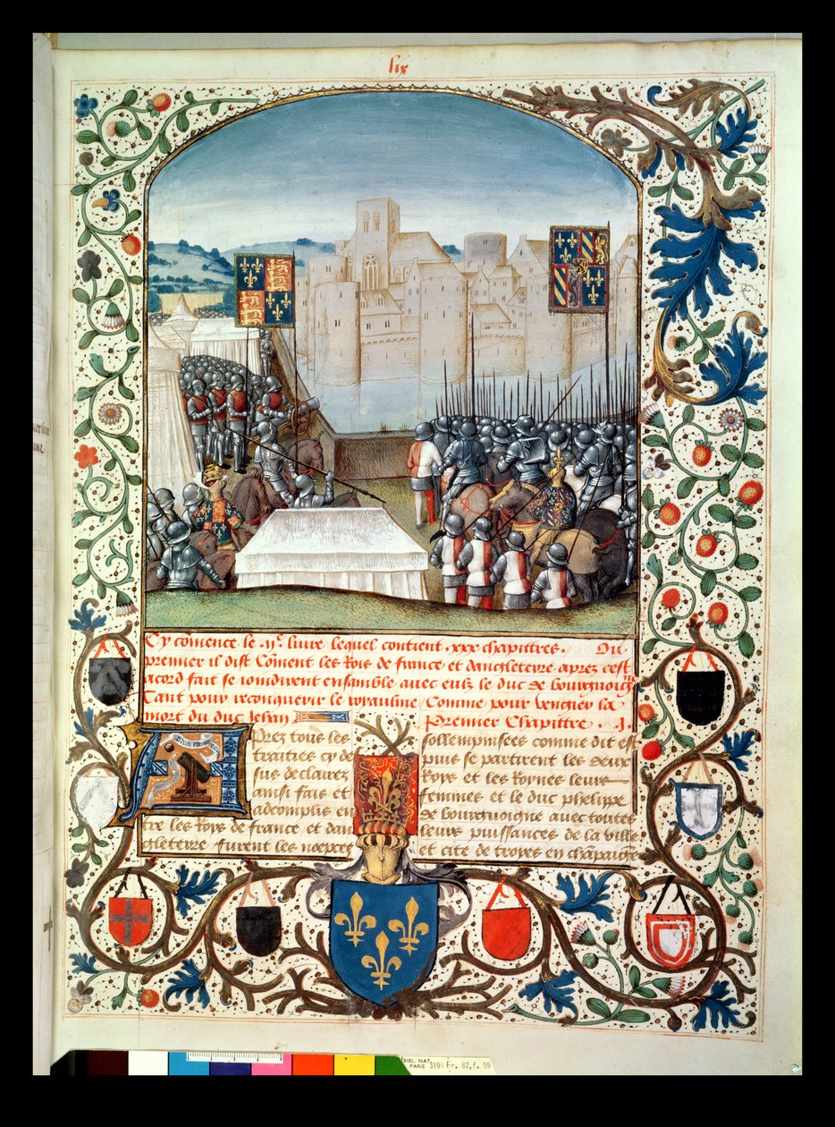 Bayan Fr 82 Fol. 59 Burgonya ve İngiliz Orduları, Anciennes Chroniques dAngleterre