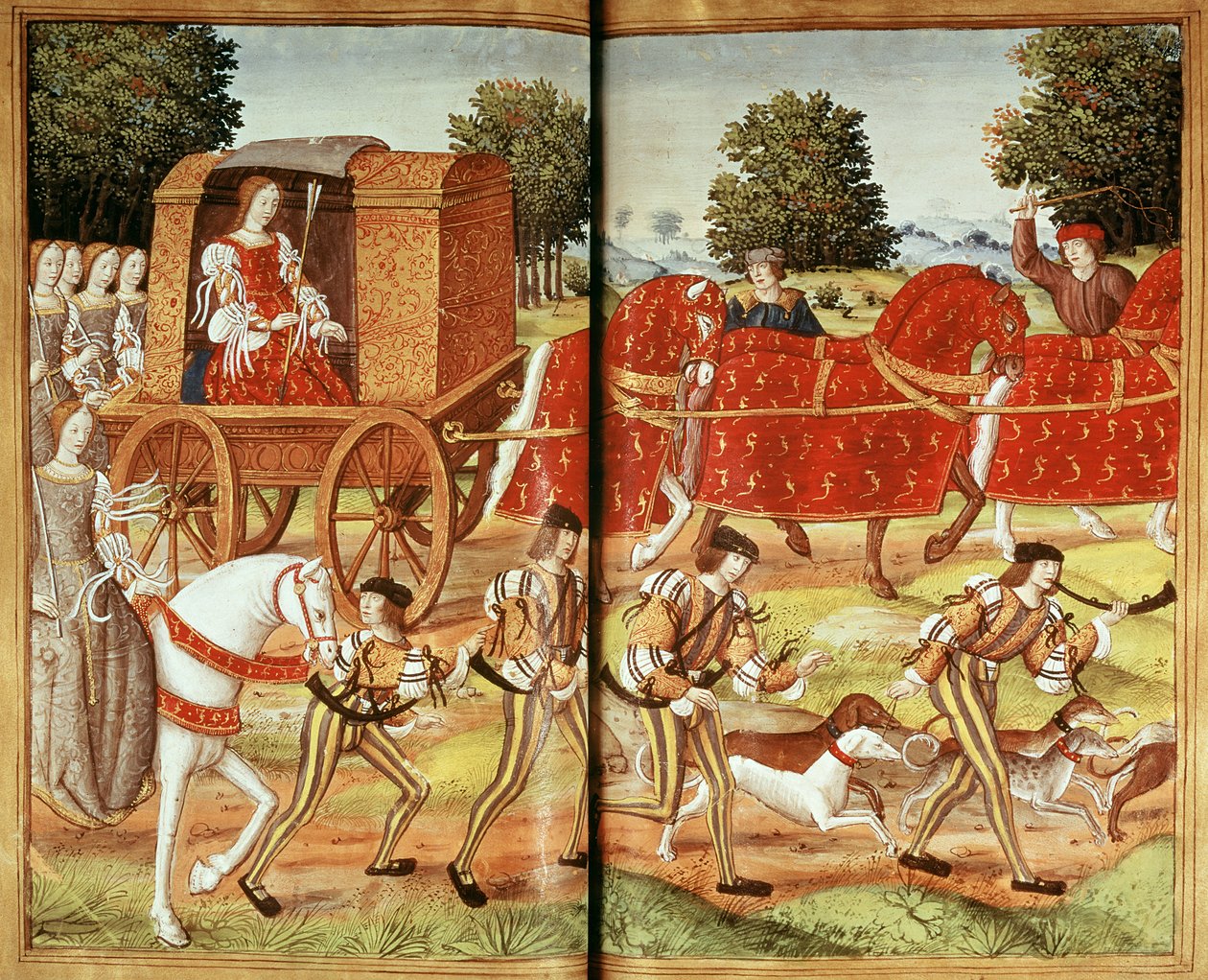Ms Fr 874 f.31v A Hunt, Ovids Mektuplarından bir örnek by French School