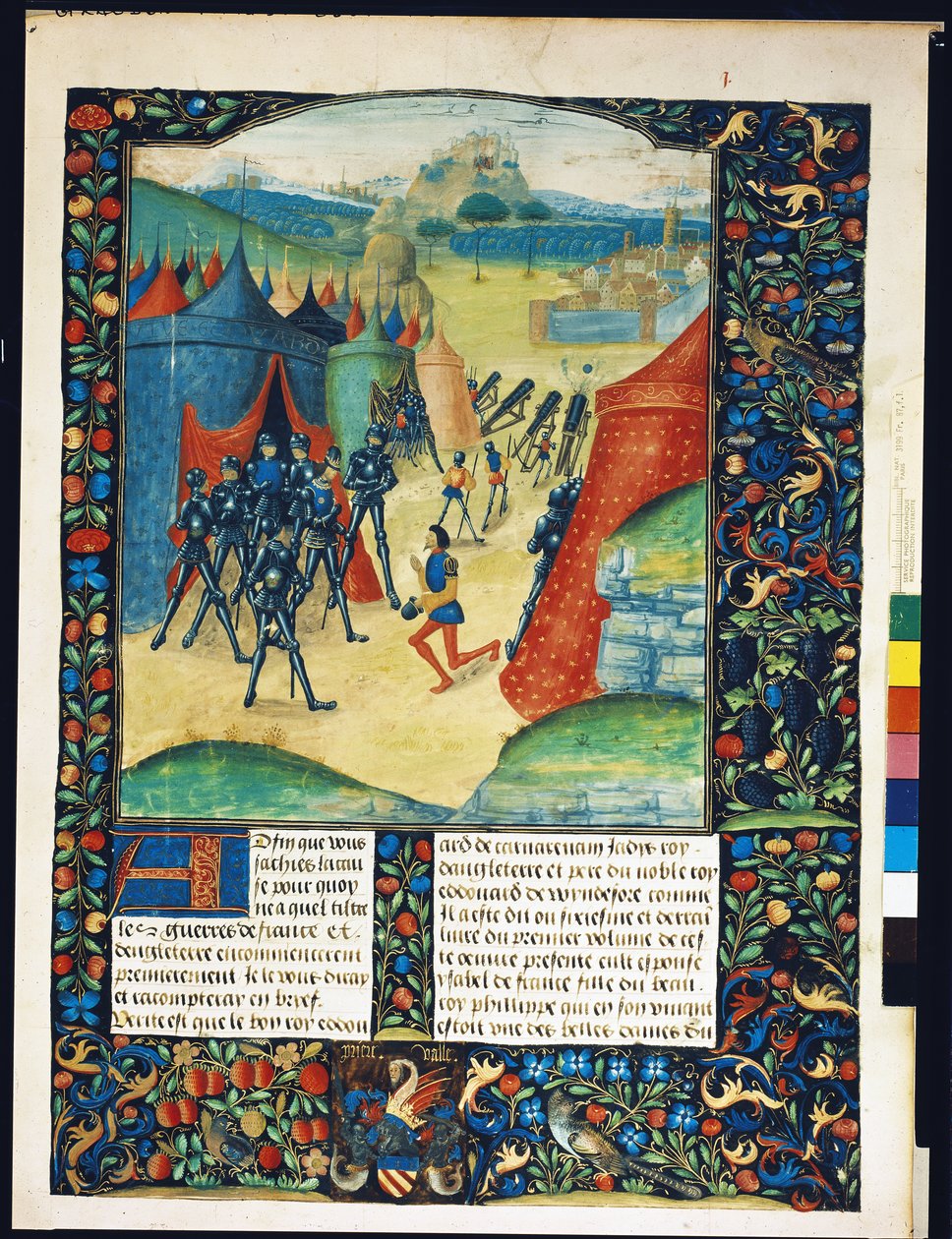 Fr 87 Fol. 1 The Camp of Edward IV, Anciennes Chroniques dAngleterre