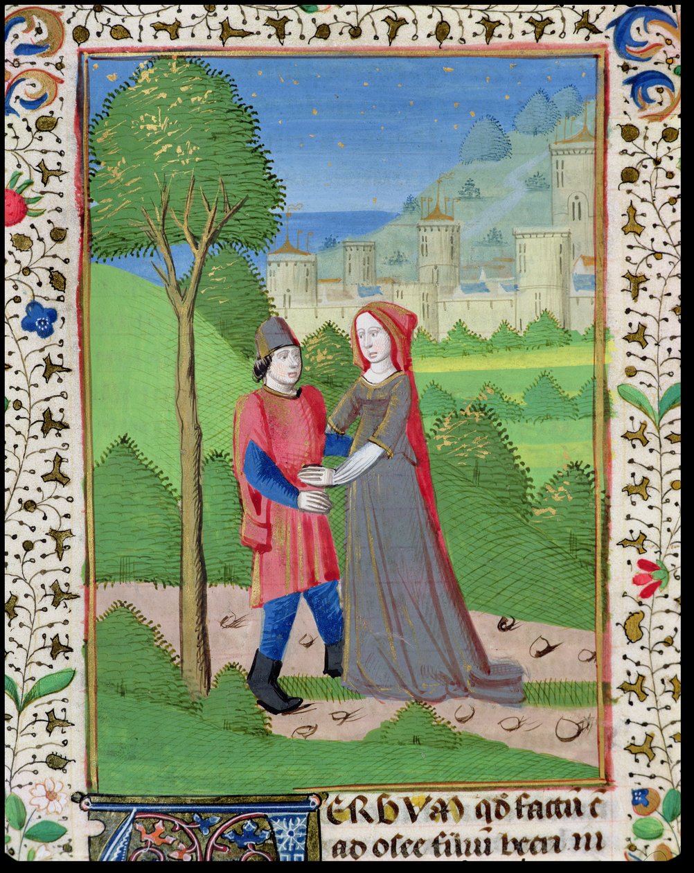 Bayan H7 fol.103v Hoşea ve Fahişe, Jean XXII İncilinden by French School