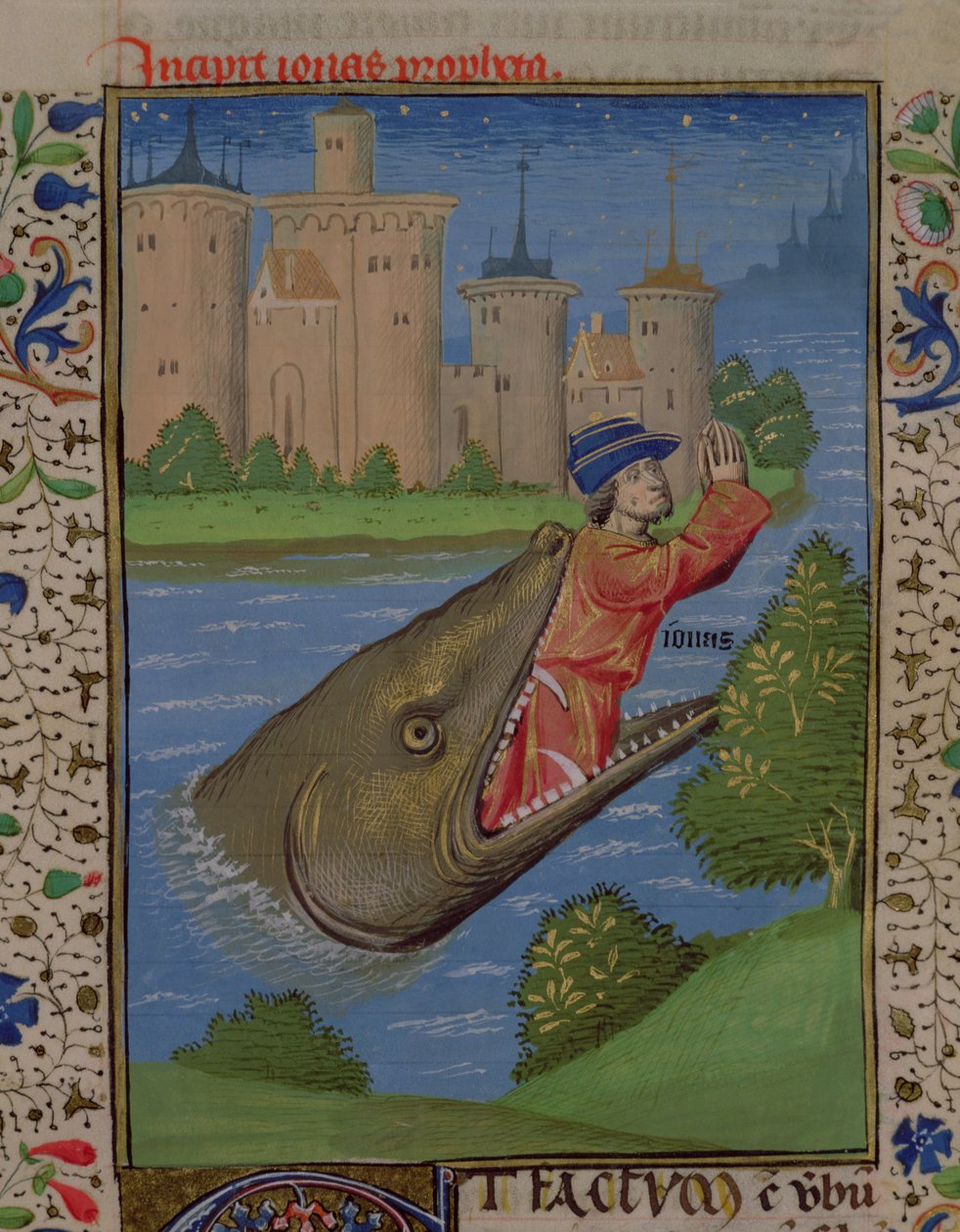 Ms H 7 f.111r Jonah ve Balina, Jean XXII