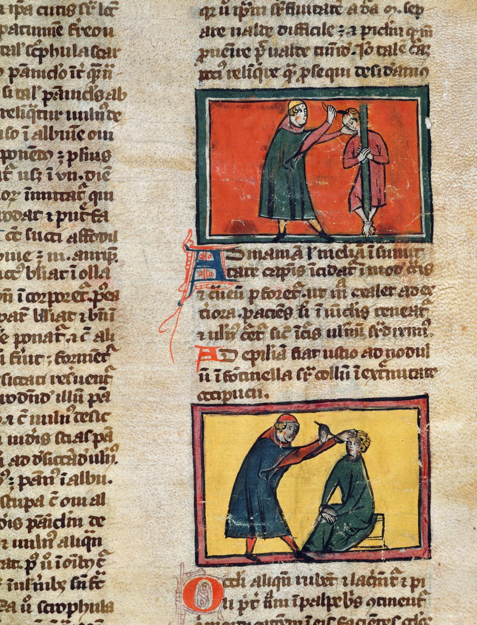 Ms H 89 fol.3 Hastaları tedavi eden doktorlar, Rogier de Salerne