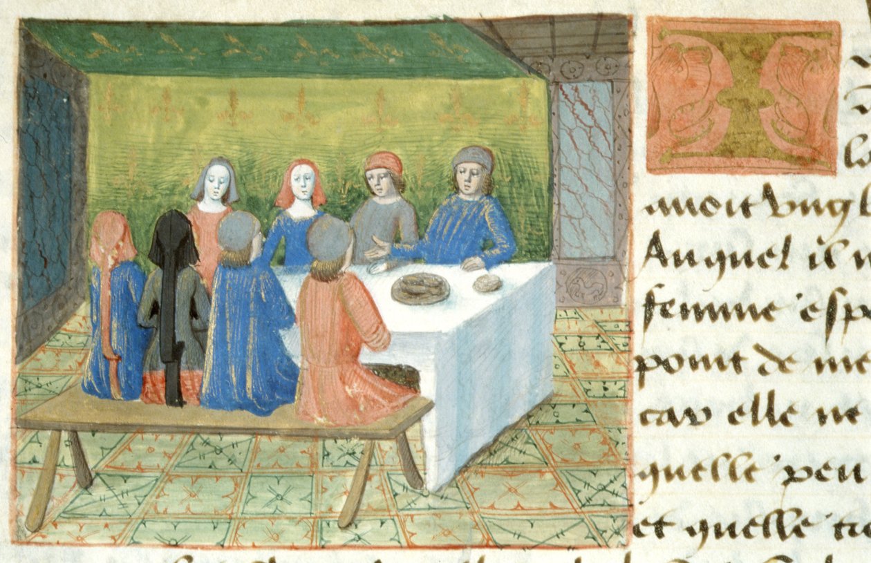Ms Hunter 252 f.133v Yemek, Les Hundred Nouvelles Nouvelles