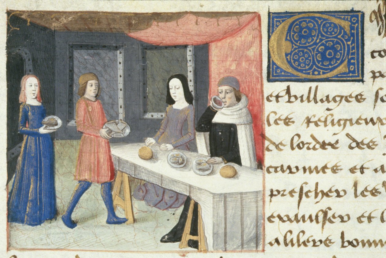Ms Hunter 252 f.173v Yemek, Les Hundred Nouvelles Nouvelles