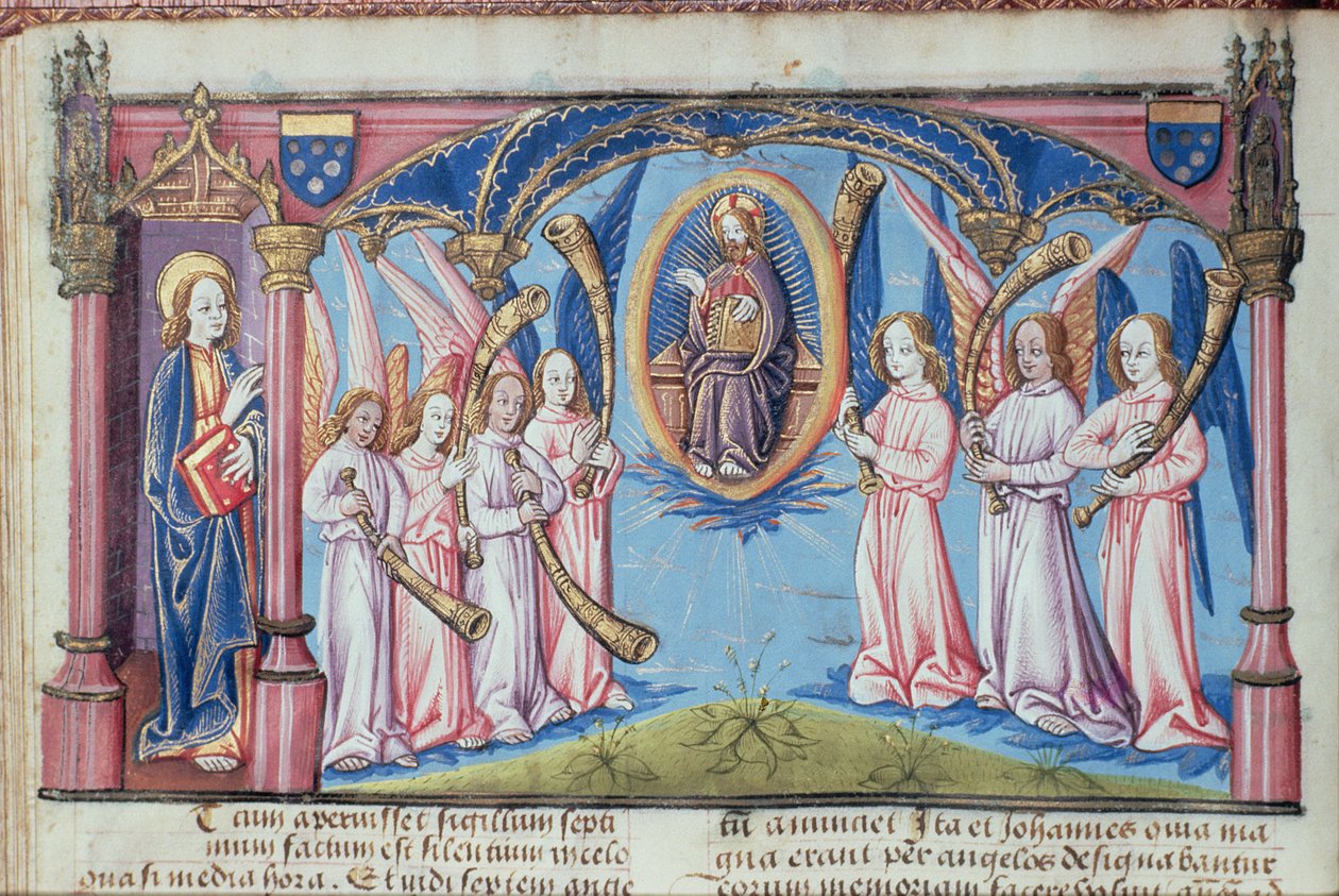 Ms Hunter 398 v.2.18 f.17v Melekler, Apocoalypsis S. Joannis