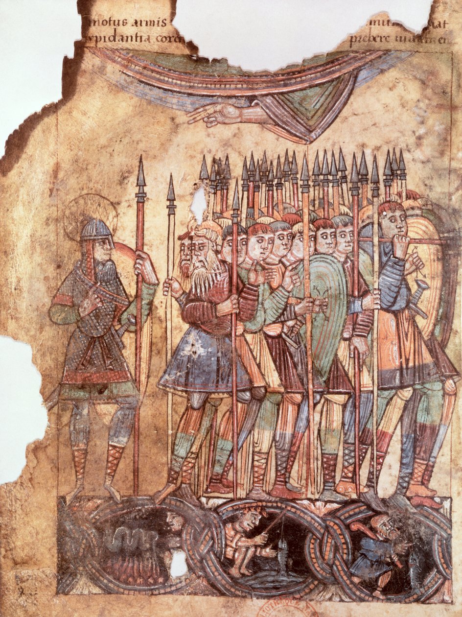 Ms Lat 1390 fol.7v Haçlı Seferlerinde Piyadeler, La Vie de Saint Aubin dAngers