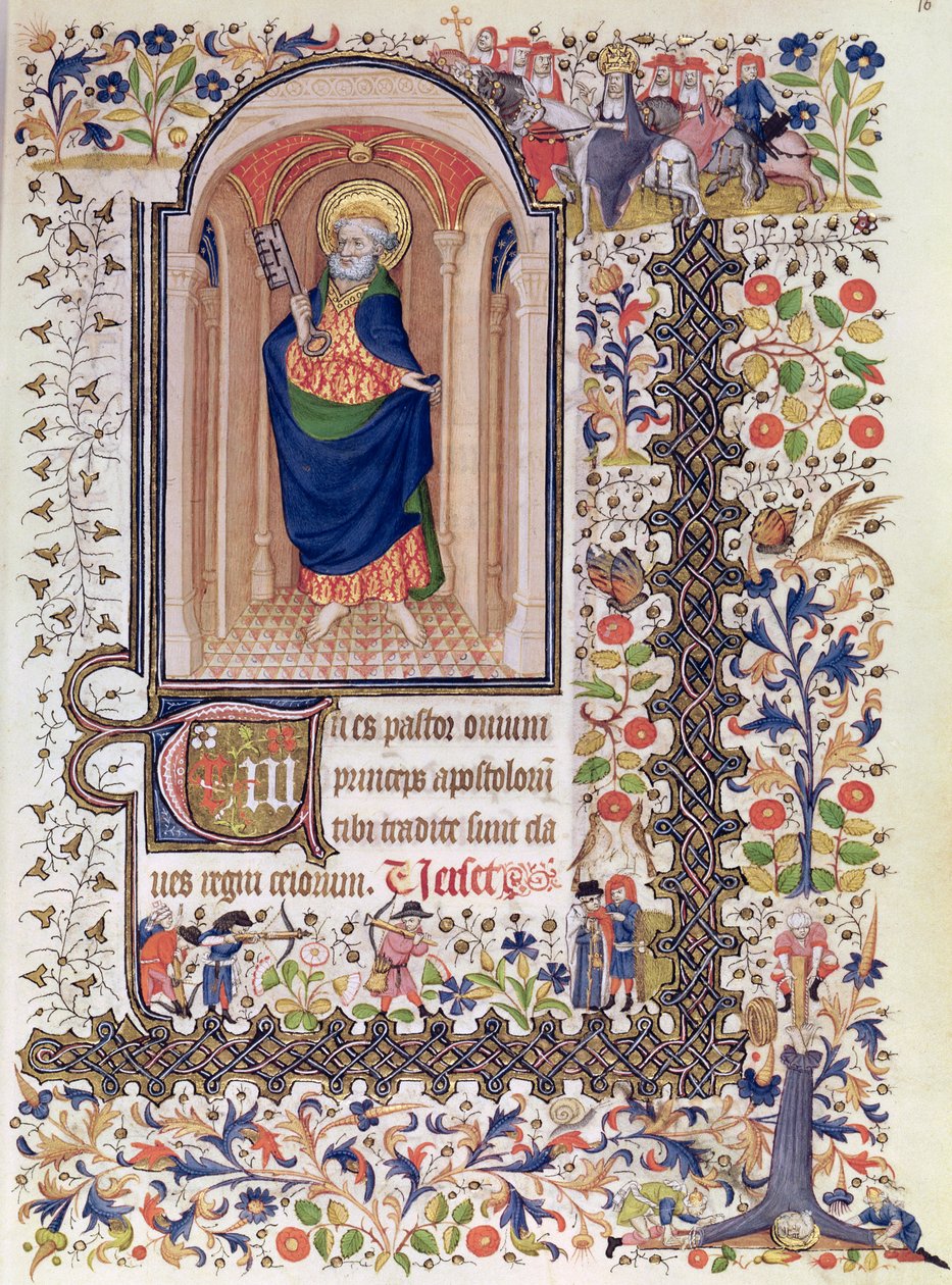 Ms Lat 156b Fol.167 St. Peter, Hours of the Marguerite dOrleans, c.1426 by French School